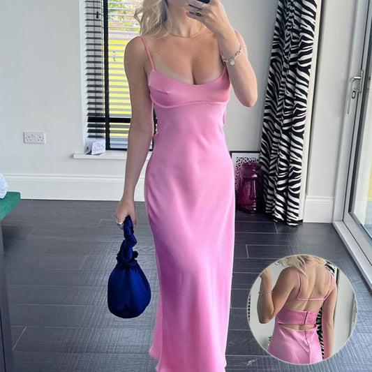 Backless Satin Party Dress